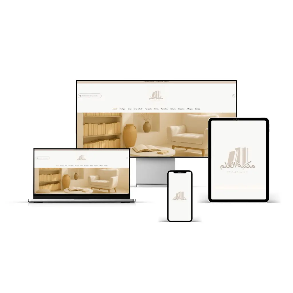 Site E-Commerce librairie Maktaba Al-Ilm - Création boutique en ligne livres avec catalogue produits et paiement sécurisé