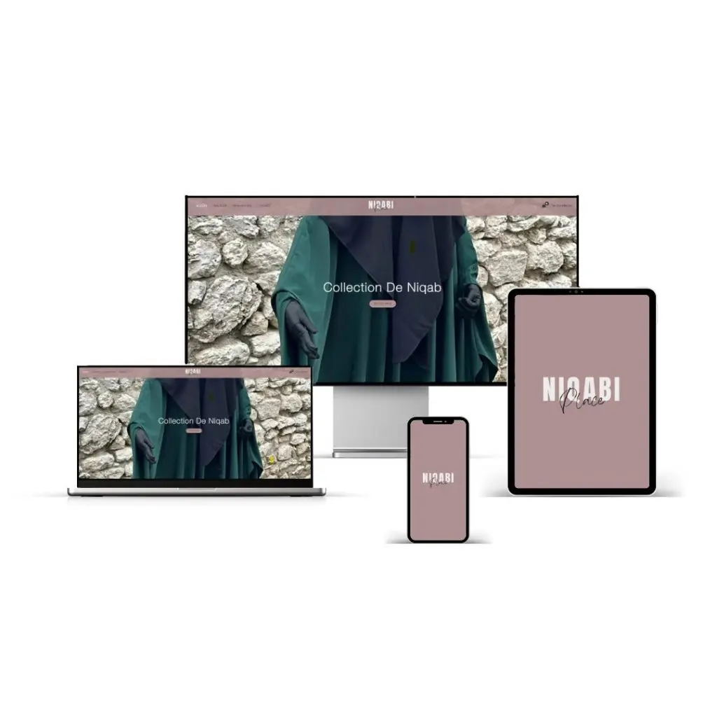Boutique E-Commerce mode Niqabi Place - Création site vente vêtements en ligne avec design élégant et UX utilisateur